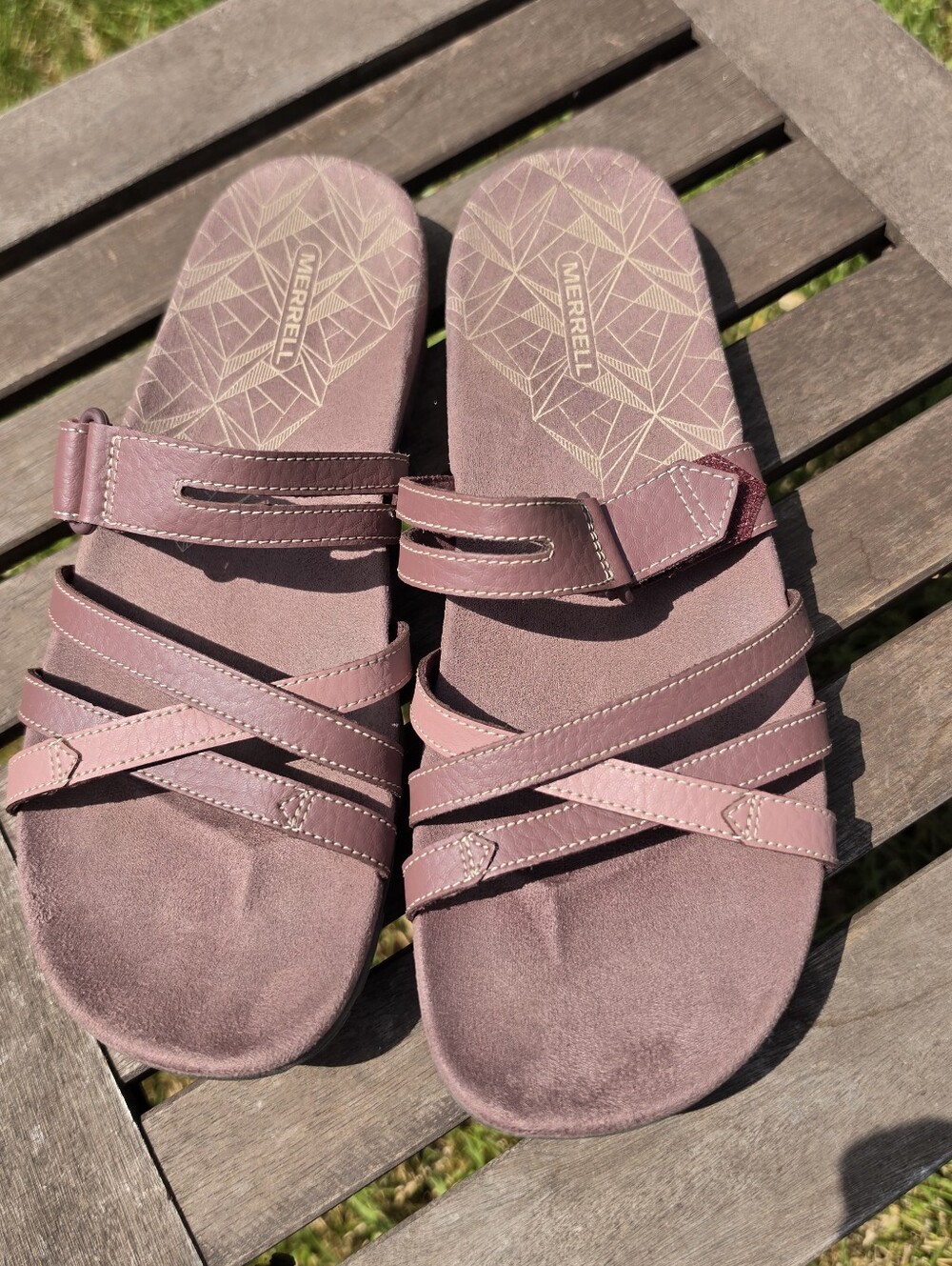 Merrell slide sandals Marron suede 2 Sized Shoes size 9 & 10